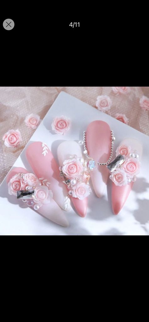 30pcs Pink Rose Nail Art Charms Accessories Resin Flowers Valentines Day Nails Decoration Gel Polish Manicure Jewelry DIY SuppliesI discovered amazing products on SHEIN.com, come check them out! Rose Charms On Nails, Nail Art Roses Flower, Rose Nail Charm, Nails With Rose Charms, Pink Rose Nail Art, Pink Roses Nails, Rose Design Nail Art, Pink Nails With Roses, Rose Charm Nails