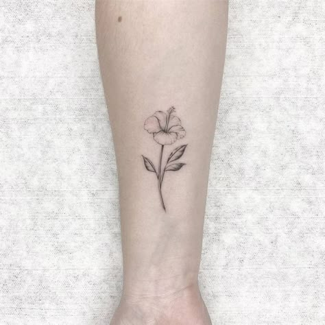 Hibiscus With Stem Tattoo, Single Hibiscus Tattoo, Minimalist Hibiscus Tattoo, Dainty Hibiscus Tattoo, Hibiscus Bouquet Tattoo, Hibiscus Syriacus Tattoo, Hibiscus Fine Line Tattoo, Fine Line Hibiscus Tattoo, Small Hibiscus Flower Tattoos