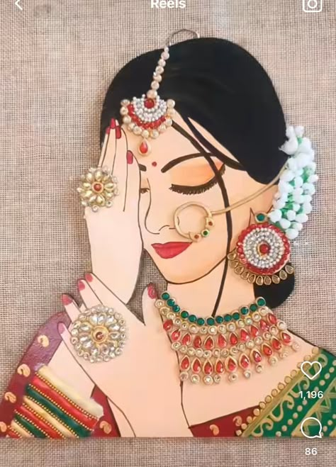 Jewellery Painting On Canvas, Rajasthani Women Painting, Rajasthani Art Design, Galaxy Artwork, डिजाइनर कपड़े, Rajasthani Painting, Saree Painting Designs, Rajasthani Art, Modern Art Canvas Painting