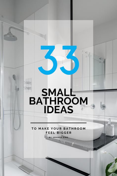 Here are 33 small bathroom ideas to make your bathroom feel bigger in an inexpensive and aesthetically pleasing way.🥰️ Making your bathroom feel bigger doesn't have to be hard or expensive. Check out these small bathroom ideas and tips to make your space feel larger right away. 🙌 Make your bathroom feel bigger.⬇️ #smallbathroomideas #smallbathroom #bathroom #bathrooms #tinybathroom #smallbathrooms #designideas #bathroomideas #bathroomideas #smallbathroomideas #bathroomdecor Small Bathroom Design With Window, How To Make A Small Shower Feel Bigger, Small Light Bathroom Ideas, 7 X 7 Bathroom Layout, Small Bathroom Ideas Without Toilet, Very Small Bathroom Ideas With Shower Minimalist, Make Small Bathroom Feel Bigger, Small Bathroom Ideas 2023, Simple Small Bathroom Ideas Remodel