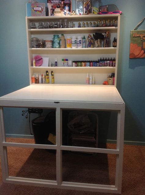 Murphy Craft Table | DIY projects for everyone!                                                                                                                                                     More Murphy Table Diy How To Build, Expandable Craft Table, Murphy Craft Table Storage, Diy Murphy Craft Table, Murphy's Desk, Murphy Work Bench, Murphy Sewing Table, Murphy Craft Table, Murphy Table Diy