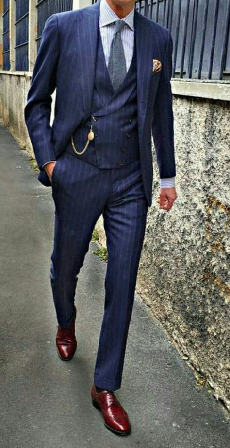 Are you a boss? Ceo? Enterpreneur? Join us as an #enterpriser at enterprisersuite.com and gain traffic on all social media platforms and wesbites. #enterprisersuite #men'sbusinessoutfit #men's #business #outfit #mens #fashion Blazer Inspiration, Nice Suits, Blue Pinstripe Suit, Men Suits Wedding, Suits Formal, Suit Ideas, Groom Tuxedo, Business Party, Designer Suits For Men