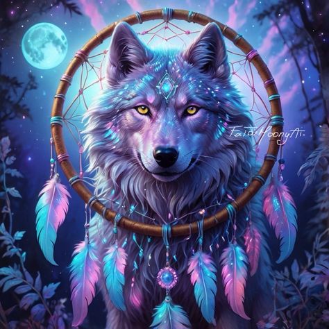 Dream Catcher And Wolf Tattoo, Galaxy Wolf Art, Wolf Dreamcatcher Tattoo, Wolf In Dream Catcher Tattoo, Animal Dream Catcher Tattoo, Cute Halloween Drawings, Wolf And Dream Catcher, Galaxy Wolf, Wolf Dreamcatcher