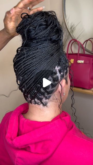 Omobolanle Ajao  🐐🇳🇬🇺🇸 on Instagram: "100% human hair used ❤️

follow @borabraids for more content and hair inspos❤️

#bun #braidbun #tip #tutorial #hair #protectivestyles 
#bohostyle #bohemian #bohobraids #knotlessbraids
#trending #braids #reel #boxbraids #njhairstylist
#explorepage #njbraider #trendingreels #neatbraids" Trending Braids, Tutorial Hair, Braided Bun, Boho Braids, Protective Styles, 100 Human Hair, Box Braids, Workout Videos, Human Hair