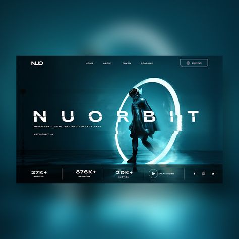 Futuristic Website Design Inspiration, Nft Website Ui Design, Webflow Web Design, Site Internet Design, Dark Landing Page, Futuristic Website, Website Interface Design, Tech Website Design, Ui Design Ideas