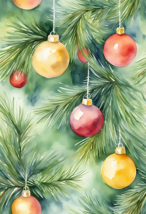 Christmas Jingle Bells Watercolor Art Christmas Town Drawing, Winter Phone Wallpaper, Town Pictures, Watercolor Ornaments, Town Drawing, Christmas Jingle Bells, Watercolour Cards, Xmas 2024, Watercolor Tutorial