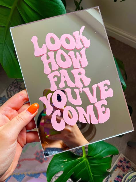 Our FEELING FAB mini mirror collection is all about creating mirrors that look so bloody cute, but also fill you with confidence!Each one features a colourful & fun design with a positive message to make you feel FAB.They look great on your dressing table, wall, or even the perfect gift.Available in 2 different sizes - A5 & A4Acrylic mirrorONLY A4 mirrors come with official COMMAND strips for the perfect hanging. PLEASE ALLOW 5-7 WORKING DAYS BEFORE YOUR ORDER IS DISPATCHED (EACH ONE IS MADE TO Cool Mirror, Hiasan Bilik Tidur, Desain Quilling, Inspiration Tattoos, Cool Mirrors, Mirror Painting, 2023 Vision Board, 2024 Vision Board, Aesthetic Room Decor