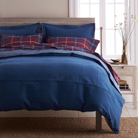 Denim/Chambray (Blue/Chambray) Twin Duvet Cover Denim Bedding, Denim Comforter, Boho Duvet Cover, Full Duvet Cover, The Company Store, Reversible Duvet Covers, Comfortable Bedroom, Duvet Bedding, Duvet Covers Twin