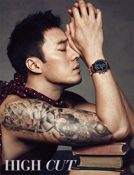 So Ji Sub shows off his muscles in a steamy pictorial for 'High Cut' | allkpop.com Oh My Venus, Master's Sun, Cain And Abel, Yoo Seung Ho, So Ji Sub, Lee Seung Gi, Hot Asian Men, Jang Keun Suk, Tattoo Meaning