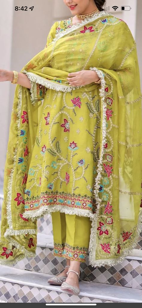 Multi Color Suit Design, Punjabi Suits Trending, Suits For Women Indian Punjabi Wedding, Parrot Colour Suit Design, Punjabi Suit Colour Combination, Punjabi Suit Colour, Suit Colour Combination, Suits For Women Indian Punjabi, Party Wear Punjabi Suits