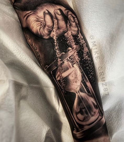 Pocket Watch Tattoo Design, Tatuaje Trash Polka, Watch Tattoo Design, Mangas Tattoo, Hourglass Tattoo, Forarm Tattoos, Cool Arm Tattoos, Forearm Sleeve Tattoos, Half Sleeve Tattoos For Guys