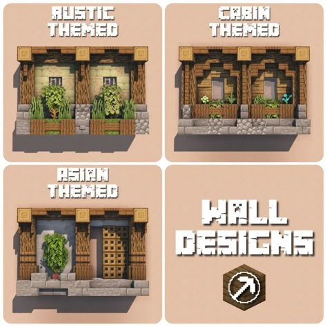 Minecraft Walls Ideas Interior, Minecraft Column Design, Minecraft Wall Designs Exterior, Minecraft Floorplan, Wall Design Minecraft, Minecraft Enchantment Room Ideas, Minecraft Wall Design, Minecraft Wall Ideas, Minecraft Enchantment Room