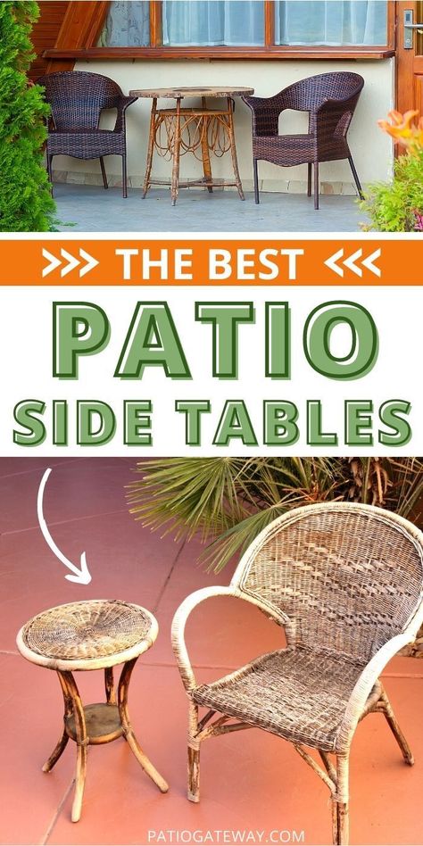 We review some of the best patio side tables and what this practical yet stylish piece of furniture can do for your outdoor space. Porch Gazebo Ideas, Outdoor Living Small Spaces, Hot Tub Designs, Inspiring Outdoor Spaces, Patio Side Table, Wicker Table, Beautiful Patios, Patio Makeover, Backyard Patio Designs