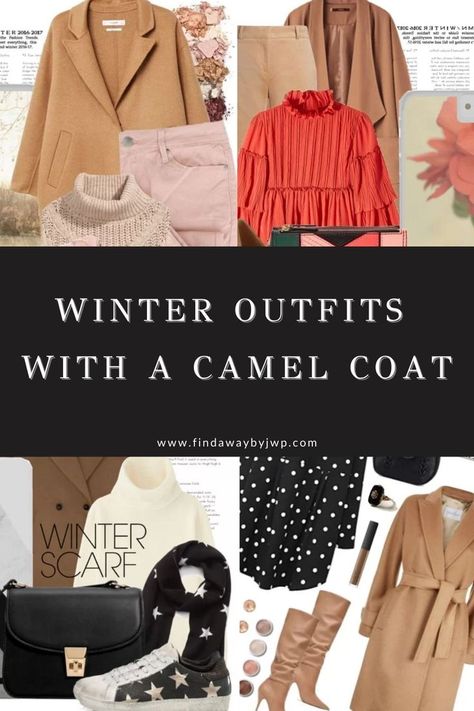 17 Camel coat outfit ideas. Discover 17 stylish camel coat outfits to wear on cold winter days through inspiring outfit layouts and beautiful camel coat findings. Camel Sweater Outfit Winter, Camel Peacoat Outfit, Grey And Camel Outfit, Camel Wool Coat Outfit, Long Camel Coat Outfits, Car Coat Outfit, Camel Coat Outfit Winter Style, Maxi Coat Outfit, Black And Camel Outfit