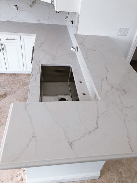 Ogee Edge Countertop Quartz, Calcatta Prado Kitchens, Calcutta Prado Quartz Countertops, Msi Calacatta Prado, Calcutta Prado Quartz, Kitchens With White Quartz Countertops, Calacatta Miraggio Duo Quartz, Calacatta Prado Quartz Countertop, Calacatta Monaco Quartz