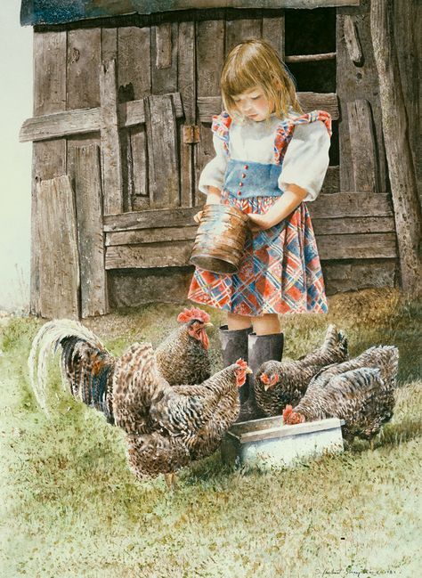 Robert Duncan Art, Jessie Willcox Smith, Robert Duncan, Best Of Friends, Farm Art, Farm Scene, Cow Art, A Cow, A Barn