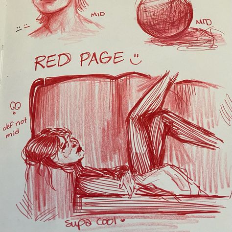 red sketch Red Marker Art, Red Pencil Sketch, Red Sketchbook Page, Red Sketch Drawings, Red Pen Sketch, Red Pen Art, Red Pen Drawings, Red Doodles, Sketch Prompts