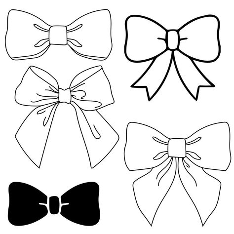 Bow Silhouette, Bow Image, Bow Clipart, Bow Svg, Bow Template, Craft Images, Crochet Collar, Svg For Cricut, Cameo Projects