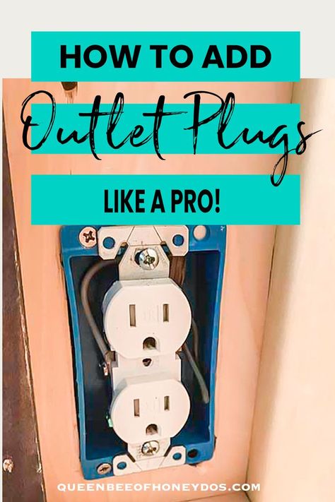 I like having outlets inside my medicine cabinets and bathroom cabinets so that I can charge toothbrushes and razors without the countertop clutter. See how to add an outlet to your bathroom or anywhere that you need an extra plug! #lighting #eletrical #DIY #renovations #remodel Adding Electrical Outlets Diy, Add Electrical Outlet, Outlets In Bathroom, Installing Electrical Outlet, Electrical Tips, Electrical Wiring Colours, Diy Home Updates, Basic Electrical Wiring, Home Electrical Wiring