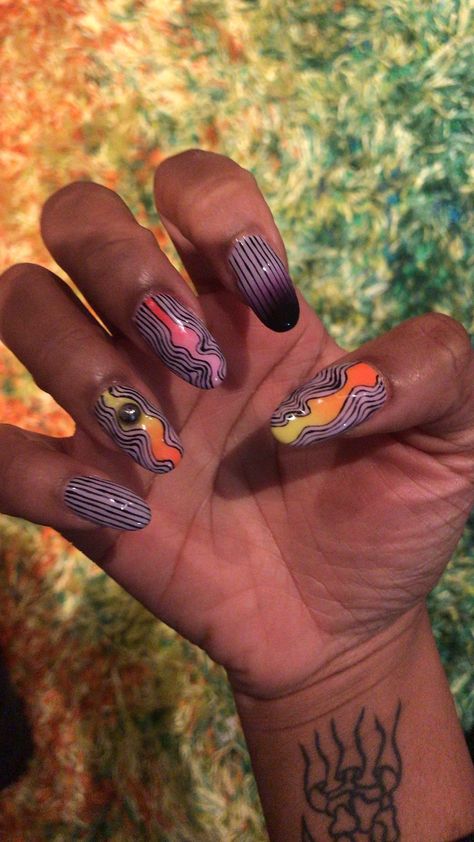 tame impala inspired nails Tame Impala Concert, Rock Nails, Kevin Parker, Small Dragon Tattoos, Band Nails, Nails Inspired, Tame Impala, Inspired Nails, Professional Hairstylist