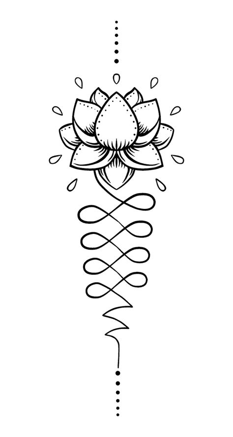 Unalome Meaning and Symbolism Explained - What Is An Unalome? Unalome And Lotus Tattoo, Unalome And Lotus, Unalome Meaning, Lotus Tattoo Ideas, Buddhist Symbol Tattoos, Unalome Symbol, Small Chest Tattoos, Lotus Tattoo Design, Unalome Tattoo