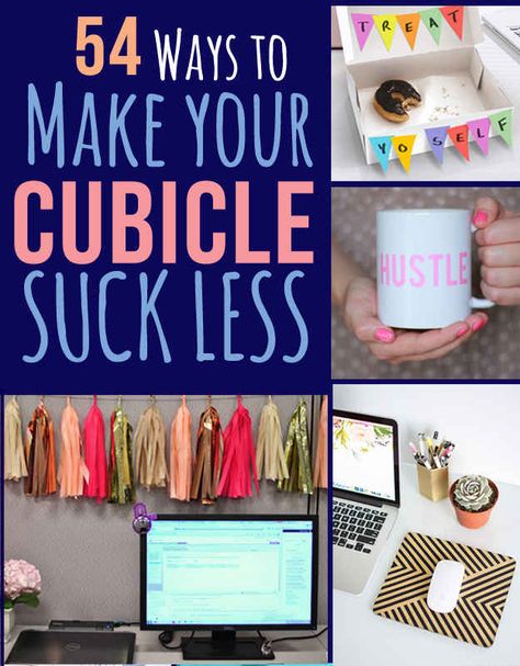 54 Ways To Make Your Cubicle Suck Less - might have to do some of these. Mine is pretty grey Cubicle Organization, Office Desk Organization, Drawer Ideas, Cube Decor, Work Cubicle, Creative Office, Desk Drawer, Office Cubicle, Cubicle Decor