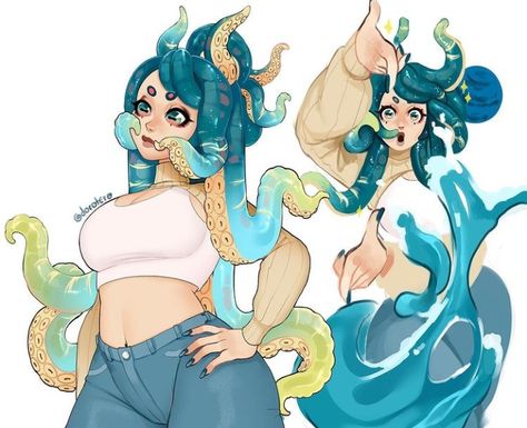 Cute Monsters, Creature Concept Art, Mermaid Art, Cute Art Styles, Character Design References, Art Inspiration Drawing, Funky Art, Cute Characters, Character Portraits