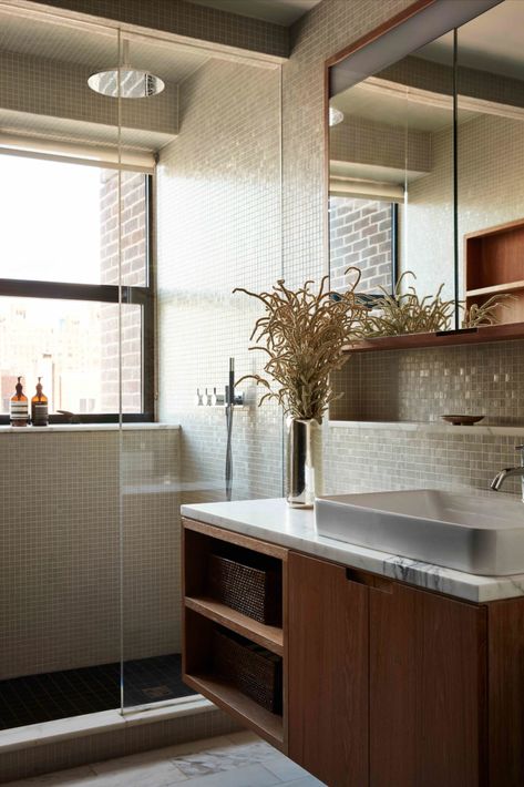 The Studio Mellone works with residential, retail, commercial and product design projects. #Covethouse #Studiomellone #Design Bathroom With Beige Tile, Earth Tones Bathroom, Earth Tone Bathroom, Beige Tile, Aesthetic Decor, Cheap Decor, Bedroom Aesthetic, Interior Art, Cheap Home Decor