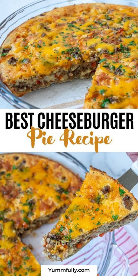 With our Best Cheeseburger Pie Recipe, you may indulge in the ultimate comfort meal. Savory ground beef, melting cheese, and a flaky pastry crust combine to create a delectable fusion of tastes. Follow our culinary explorations for a taste of mouthwatering inspiration and don’t miss out on more great dishes! Easy Cheeseburger Pie, Impossibly Easy Cheeseburger Pie, The Best Cheeseburger, Hamburger Meat Recipes Easy, Cheeseburger Pie, Ground Beef Casserole Recipes, Bisquick Recipes, Beef Casserole Recipes, Pastry Crust