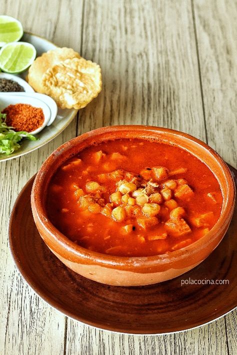 Receta de pozole rojo de puerco fácil cocina mexicana Chile Guajillo, Thanksgiving Dinner, Thanksgiving