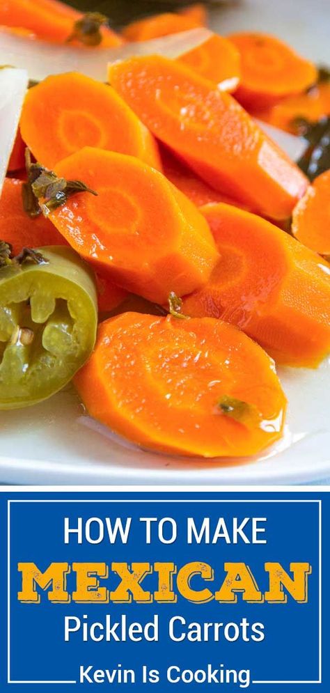 Mexican Pickled Carrots, Croissants Breakfast, Quick Pickle Recipe, Pickled Vegetables Recipe, Spicy Carrots, Authentic Mexican Recipes, Mexican Restaurants, Pickled Carrots, Dinner For One