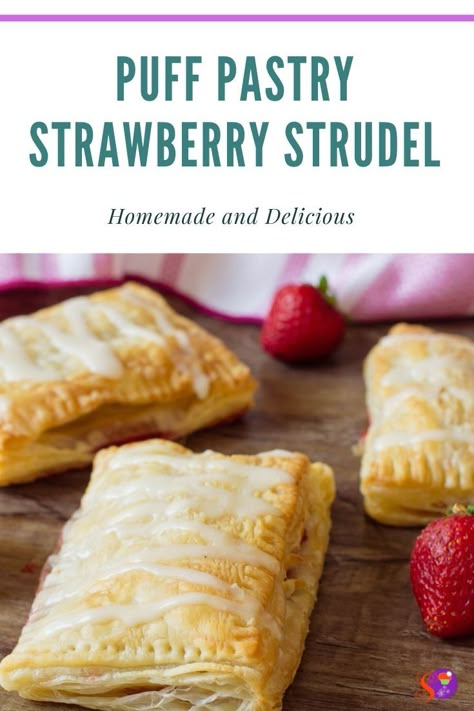 Strawberry Strudel Recipes, Winter Pastry Recipes, Braided Pastry, Strawberry Strudel, Strawberry Desserts Puff Pastry, Strawberry And Puff Pastry Recipes, Strawberry Puff Pastry Recipes, Strawberry Turnovers Puff Pastries, Strawberry Puff Pastry Tart