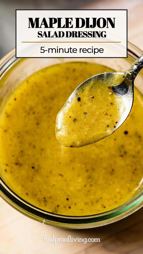 Homemade Dijon Dressing, Sweet Dijon Vinaigrette Dressing, Dijon Vinegrette Salad Dressing, 3 Ingredient Salad Dressing, Balsamic Dijon Dressing, Maple Mustard Vinaigrette Recipe, Amazing Salad Dressings, Homemade Fall Salad Dressing, Grainy Mustard Salad Dressing