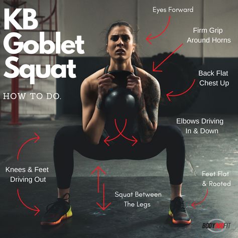 Kettlebell Goblet Squat, Kettlebell Squats Women, Squats With Kettlebell, Goblet Squat Form, Kettle Workout, Squats Benefits, Squat Benefits, Squat Kettlebell, Dumbell Squats