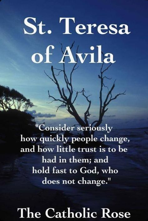 “Let nothing disturb you, Let nothing frighten you, All things are passing away: God never changes. Patience obtains all things. Whoever has God lacks nothing; God alone suffices.”  ~ St. Teresa of Ávila Let Nothing Disturb You, Saint Teresa Of Avila, Teresa Of Avila, Happy Feast, Fact Of Life, St Teresa, Saint Quotes Catholic, Saint Teresa, Inner Peace Quotes