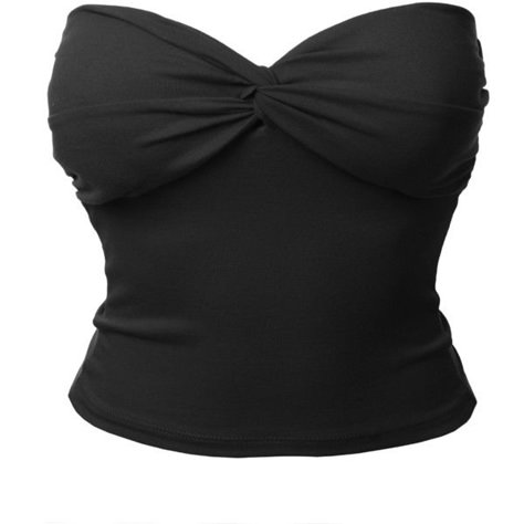 LE3NO Womens Stretchy Strapless Twisted Bustier Crop Top ($7.14) ❤ liked on Polyvore featuring tops, stretch top, twist top, bustier tops, strapless bustier and strapless cropped bustier Stretchy Crop Tops, Black Tube Top, Top Bustier, Top Strapless, Strapless Bustier, Strapless Crop Top, Black Tube, Twist Top, Stretchy Tops