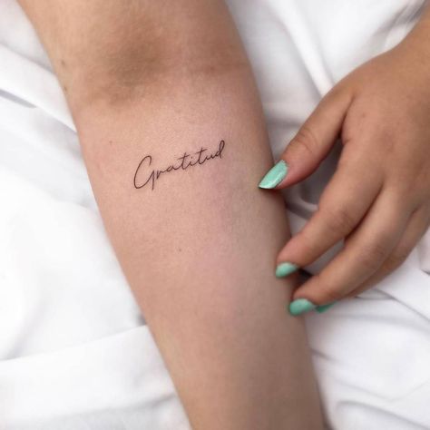 Gratitude Tattoo, Harmony Tattoo, Phrase Tattoos, Petit Tattoo, Inner Forearm, Lettering Tattoo, Spanish Culture, Weird Tattoos, Tattoo Desings