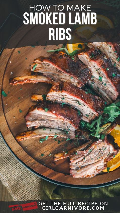 Smoked Lamb Ribs, Lamb Spare Ribs Recipe, Lamb Ribs Recipe, Easy Barbecue Recipes, Smoked Lamb, Barbecue Recipe, Bbq Lamb, Carnivore Recipes, Lamb Ribs