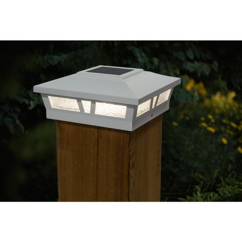 Deck Post Caps, Solar Post Lights, Solar Post Caps, Fence Post Caps, Post Lighting, Post Cap, Oxford White, Aluminum Fence, Deck Lighting