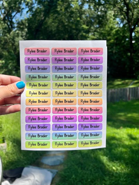 School Labels - Daycare Labels - Personalized Cricut Name Labels For School, Labeling School Supplies With Name, Label Design For School, Cricut Name Stickers, Name Labels For School Printable, Name Stickers For School, Personalized School Supplies Labels, Name Labels For School, School Labels Printables