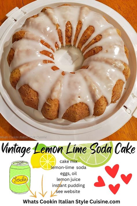 Vintage Lemon Lime Soda Cake Pear Bundt Cake, Almond Poppy Seed Cake, Lemon Zucchini Loaf, Lemon Lime Cake, Poppy Seed Bundt Cake, Bundt Cake Recipes, Lemon Blueberry Bundt Cake, Harvey Wallbanger, Cranberry Orange Cake