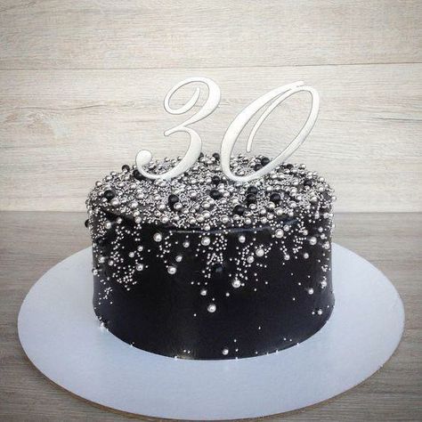 Black Theme Cake, Black Cake Design, Black Cake Ideas, 16th Birthday Cake For Girls, Black Birthday Cake, Black And White Cake, Cake For Men, 25th Birthday Cakes, Men Over 50