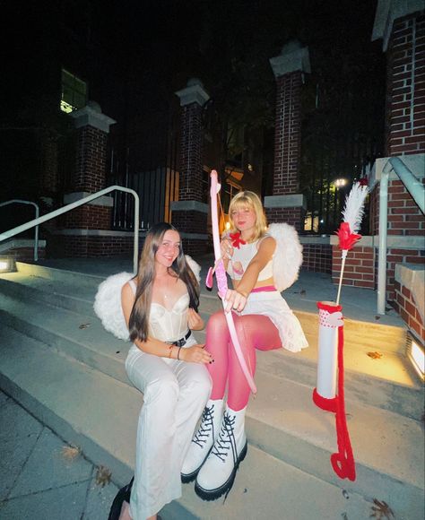 Cupid And Angel Costume, Valentine Halloween Costume, Pink Cupid Costume, Cupid Costume Aesthetic, Cupid Halloween Costume, Cupid Halloween, Cupid Costume, Pumpkin Princess, Cupid Love