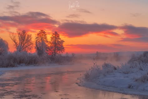 Cold Sunset, Poland Winter, Sunset In Winter, Red Barn Painting, Growing Geraniums, Sunset Snow, Street Photography People, Winter Landscape Photography, Sunset Winter