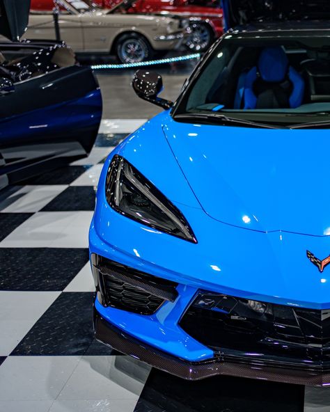 another day, another vette 🥶 2023 C8 Stingray in Rapid Blue with Tension Blue Interior. Stay tuned for some awesome additions made to this gorgeous vette 💚🦅 #corvette #c8 #stingray #automotivephotography #automotive Chevrolet Corvette Stingray 2023, Corvette Interior, Blue Corvette, Corvette C8 Stingray, Corvette Zr1, Corvette C8, Porsche Taycan, Chevrolet Corvette Stingray, Cool Car Pictures