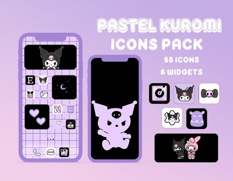 Kuromi App Icons, Icon Pack Android, Widgetsmith Ideas, App Wallpaper, Android Icons, App Store Icon, Purple Bunny, Store Icon, Iphone Homescreen