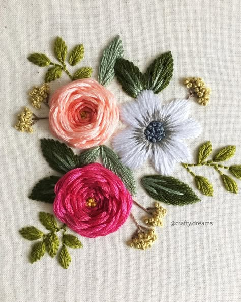 Ashrifa Anwer on Instagram: “#tb to this pretty flower set ☺️ . . . #craftydreams #embroidery #ashrifaanwer #fiberartist #hoopembroidery #etsy #etsyuk #etsyseller…” Hand Embroidery Ideas, Peacock Embroidery Designs, Brush Embroidery, Peacock Embroidery, Embroidery Hoop Crafts, Hand Work Design, Animal Embroidery Designs, Diy Embroidery Patterns, Flowers Embroidery