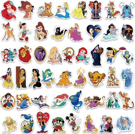 Amazon.com: Disney Stickers 100PCS Asverbet Kids Stickers Pack Princess Stickers Cute Stickers for Kids Teens Adults Waterproof Vinyl Cartoon Stickers for Water Bottles Laptop Luggage : Toys & Games Disney Characters Stickers, Disney Princesses Stickers, Disney Princess Stickers Printable, Cute Stickers For Kids, Cute Disney Stickers, Cartoon Stickers Aesthetic, Laptop Stickers Disney, Disney Princess Stickers, Disney Stickers Printables