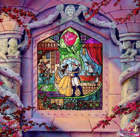 25 Days Of Christmas, A Beast, Disney Movie, The Beast, Beauty And The Beast, The Beauty, Sleeping Beauty, Stained Glass, Disney