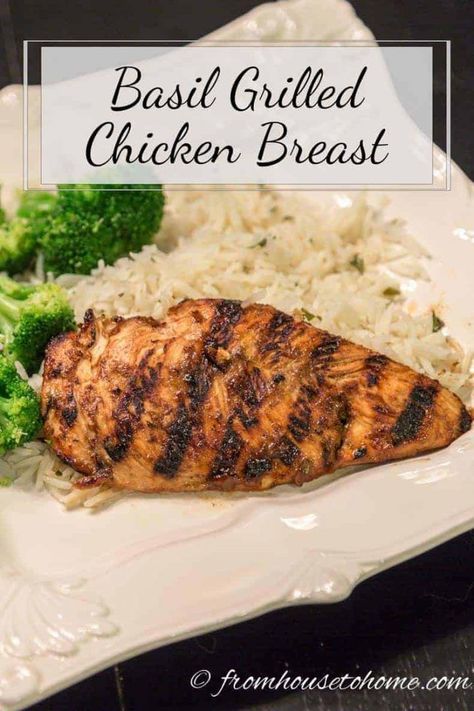 Looking for an easy to make chicken recipe that can be either grilled or baked? Try this basil grilled chicken breast for a quick and delicious meal. #fromhousetohome  #chicken #greatgrills #herbrecipes #maincourse  #partyrecipes Basil Grilled Chicken, Marinated Chicken Breast Recipes, Marinated Chicken Breast, Herb Chicken Recipes, Grilled Chicken Breast Recipes, Grilled Chicken Breast, Marinating Chicken Breast, Jello Shot, Chicken Breast Recipe